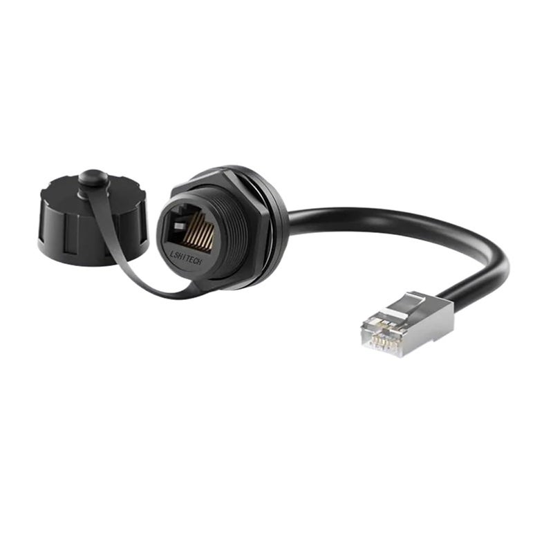 Cat6 RJ45 Network Cable Connector 8P8C Waterproof M20 Plastic Nut Plug No Cable - Image 2